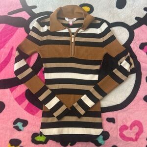 No Boundaries Brown and Black Zip-Up Sweater